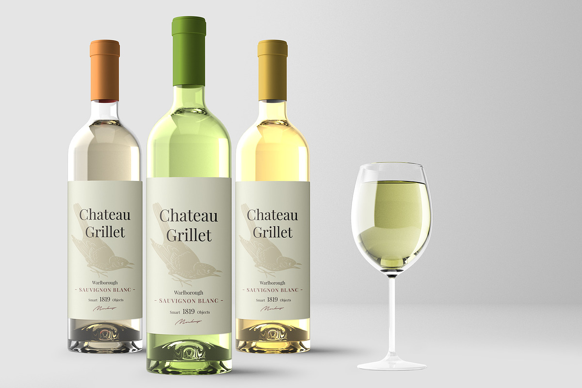 Wine Bottle Mockup Kit, a Merchandise Mockup by PSD Market (Photo 15 of 16)
