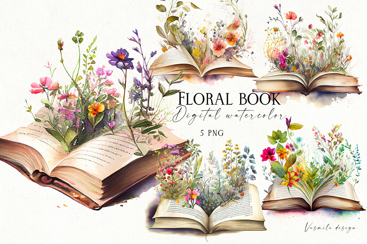 Romantic flower clipart bundle, a Decorative Illustration by Vasmila (Photo 5 of 21)
