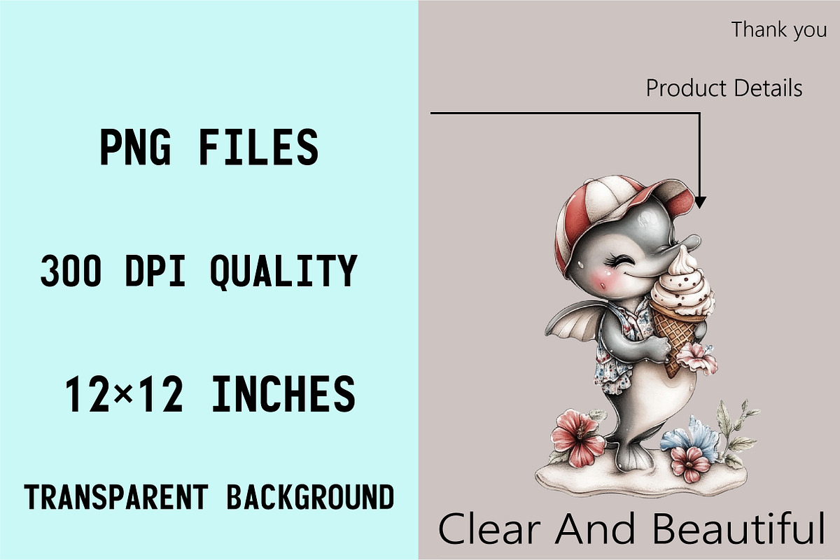 Whimsical Summer Dolphins Clipart, an Illustration by SVGArt (Photo 6 of 9)