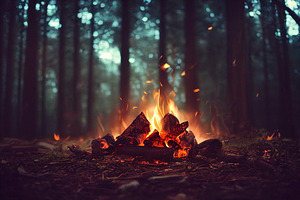 Burning fire in the forest, a Nature Photo by Kolosjoki