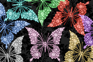 Diamond Butterfly Clipart