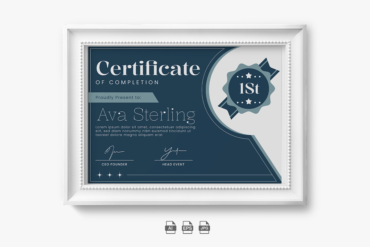 Minimalist Certificate Template, a Stationery Template by Artnivora.Std