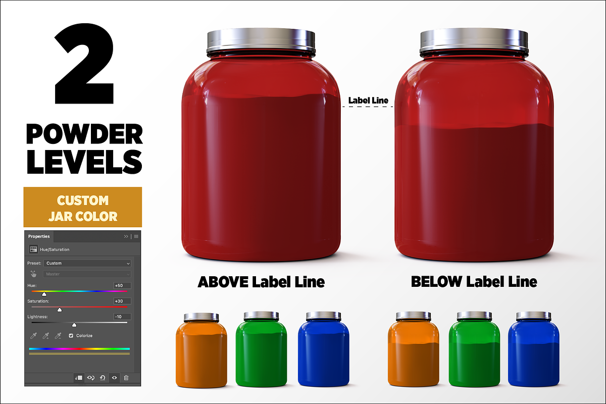 5lb Whey Protein Jar Mockup C2-Pro, a Packaging Mockup by Design Warlord (Photo 3 of 16)