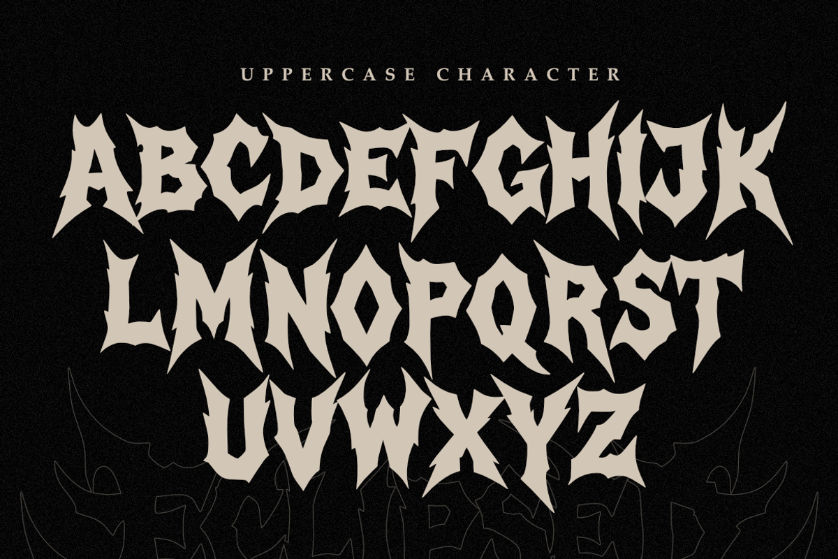 Eclipsed Blazzing | Death Metal Font, a Blackletter Font by Masyafi Studio (Photo 2 of 8)