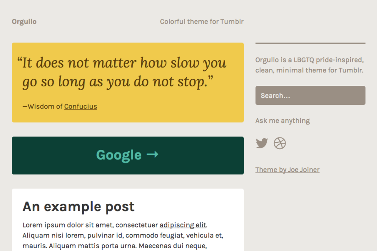 Orgullo ~ Pride Tumblr theme, a Websites & App Template by Joe Joiner (Photo 2 of 3)