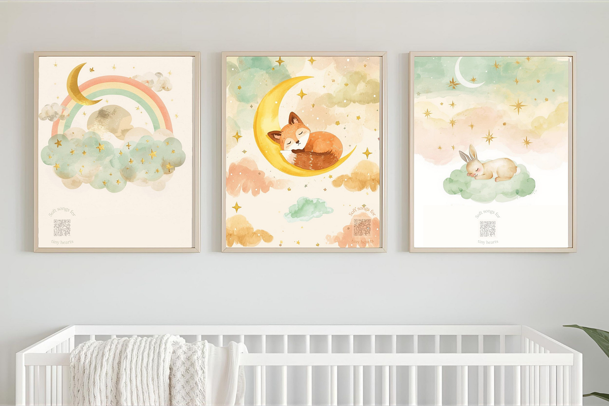 Nursery Moon & Animal QR Code Prints, an Illustration by Vandy Fullum (Photo 9 of 10)