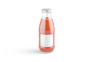 Juice Glass Bottle Tomato 3D Model