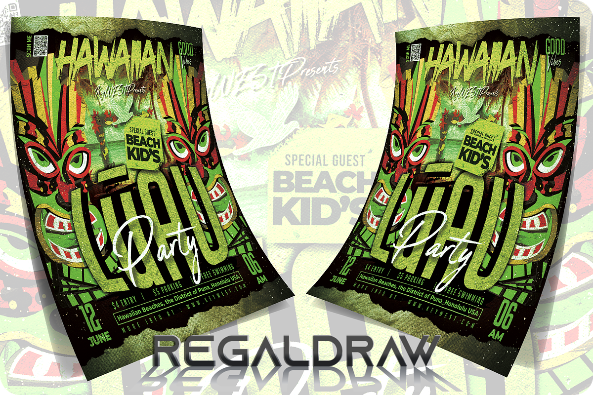 Lūʻau Party Flyer, a Flyer Template by regalDRAW (Photo 2 of 3)