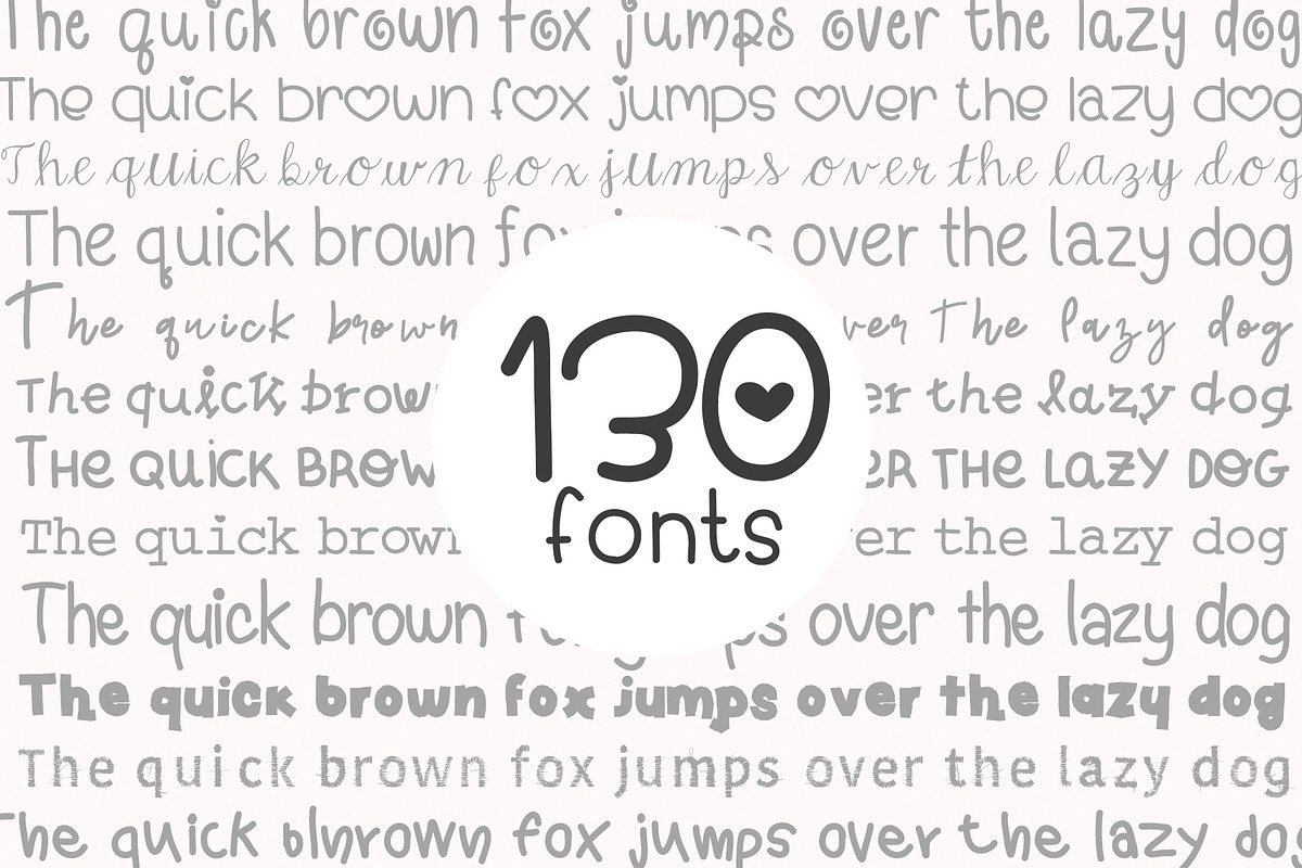 Handwriting Font Bundle (130 Fonts!), a Script Font by HipFonts (Photo 2 of 12)