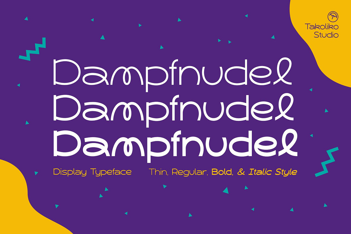 Dampfnudel, a Sans Serif Font by takoliko (Photo 1 of 13)