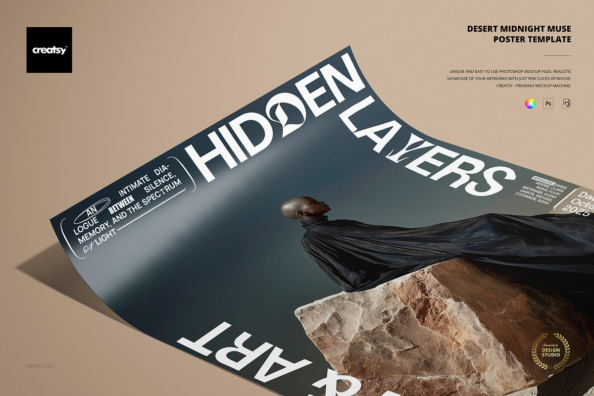 Desert Midnight Muse Poster Template, a Poster Template by creatsy5 (Photo 1 of 4)