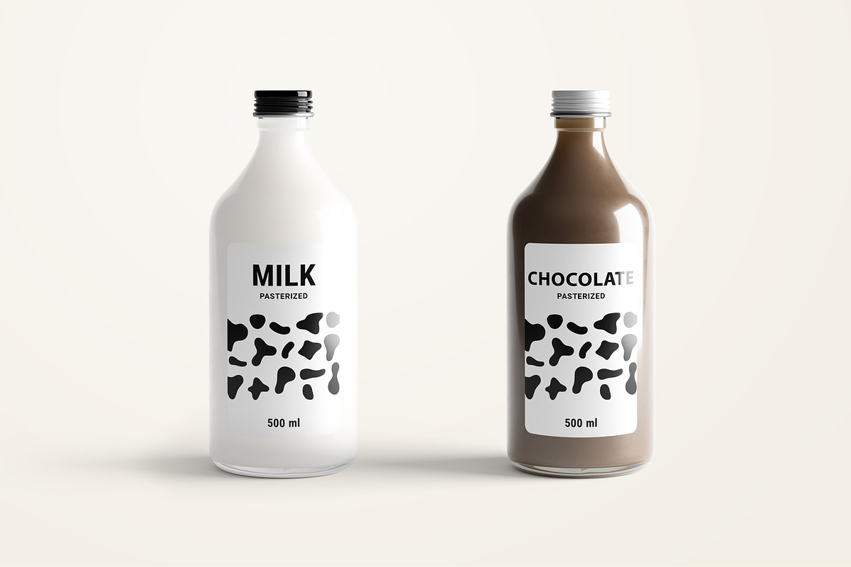 Fresh Milk Glass Bottle Mockup Set, a Product Mockup by PSD Market (Photo 17 of 20)