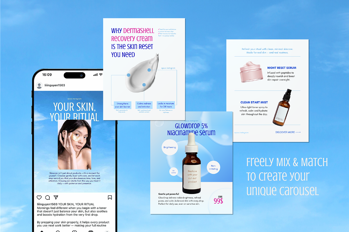 FRESH-Beauty Instagram Canva Templates preview 6