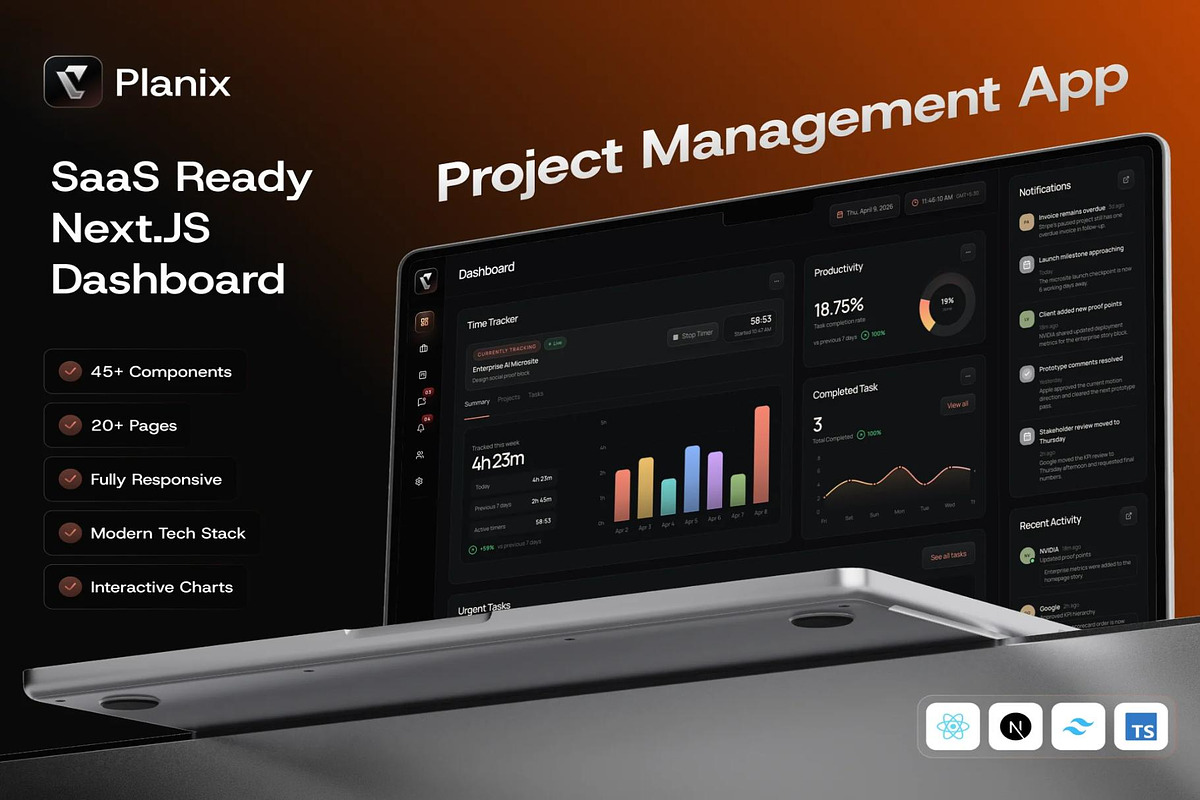 Planix SaaS Project Management, an UI Kit Template by Lumina_ui_ux202 (Photo 1 of 6)
