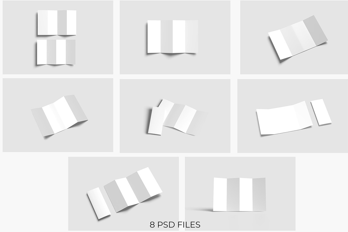 Four-Fold (4 fold) Brochure Mockups, a Books & Magazine Mockup by Lxadesign (Photo 14 of 14)