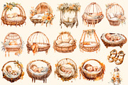 Boho Baby , Watercolor clipart, a Decorative Illustration by Hello My Print (Thumbnail 9 of 10)