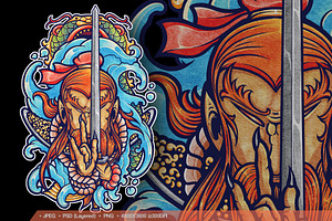 Watercolor Heroes & Demon Part 03, an Illustration by NStudio