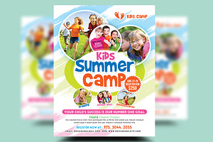 Kids Summer Camp Flyers, a Flyer Template by Designsoul14