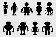 Steampunk Robot Silhouette SVG, a Technology Illustration by newminddesign (Thumbnail 1 of 3)