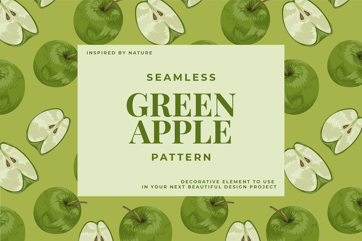 Green Apple Vector Seamless Pattern, a Pattern Graphic by Dawnside Graphic (Photo 1 of 6)