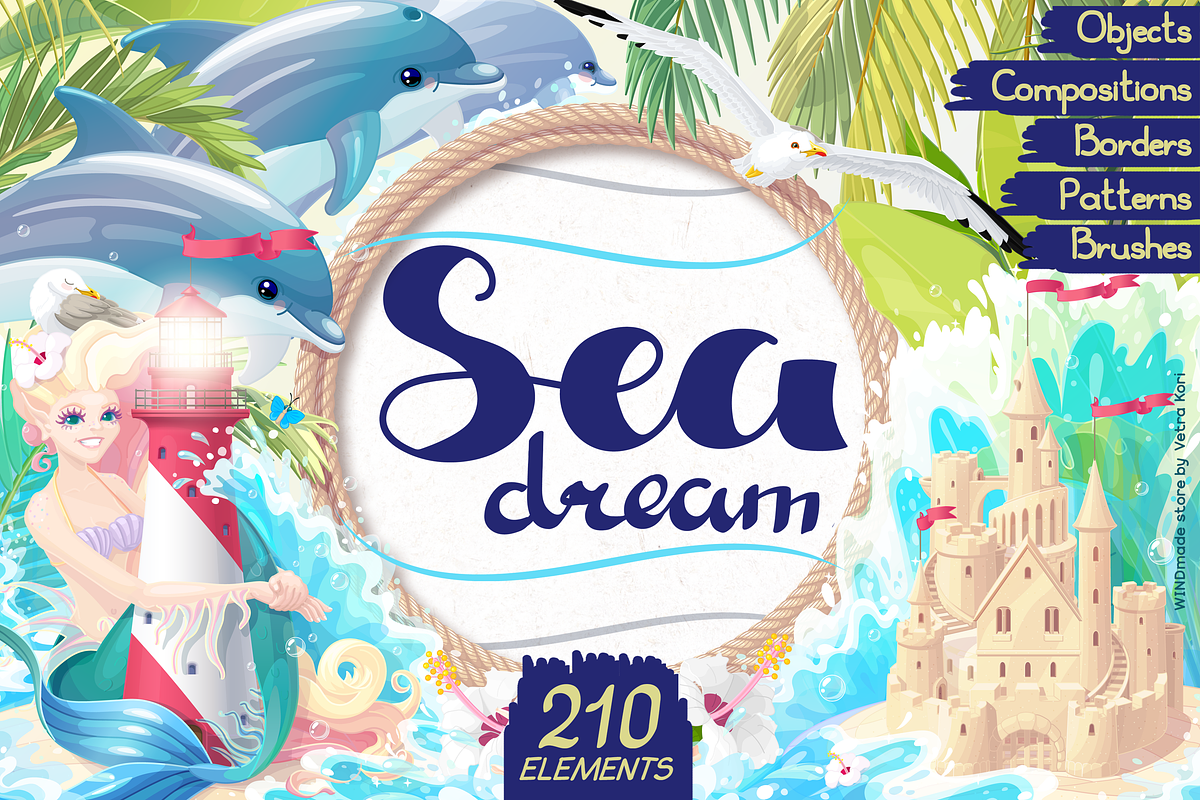 vector SET Sea dream, an Animal Illustration by WINDmade (Photo 1 of 10)