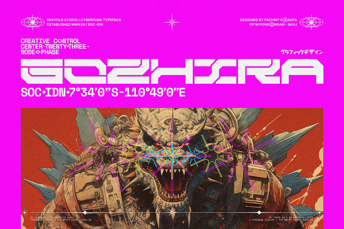 NCL RABEGS - Cyberpunk Font, a Sans Serif Font by Enxyclo Studio (Photo 8 of 12)