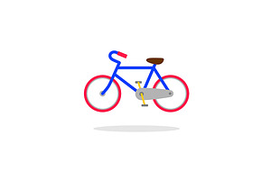 Vector flat design bicycle icon
