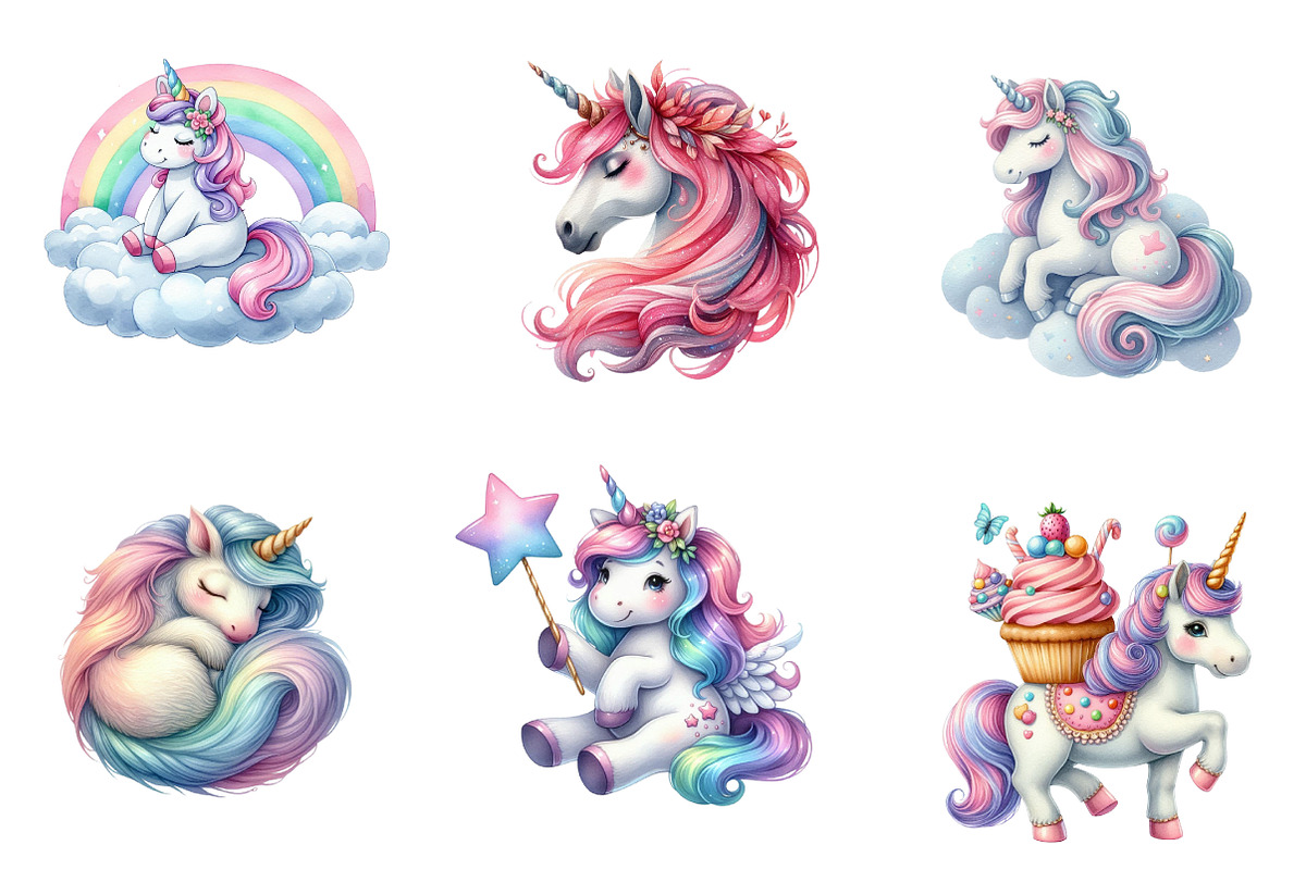 Unicorn Clipart, an Illustration by CreationArt (Photo 6 of 6)