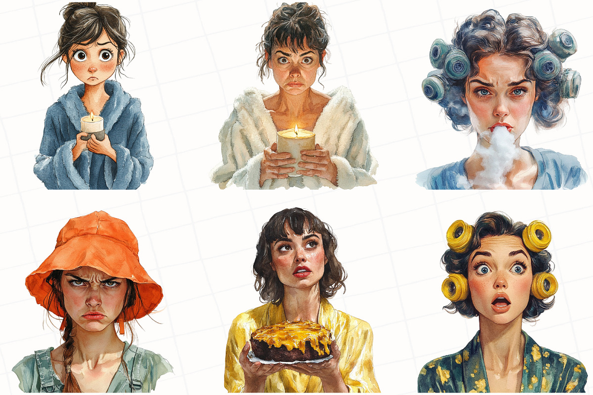 Sassy Woman Watercolor Clipart, an Illustration by OK Design (Photo 5 of 5)