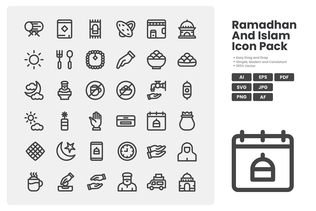 Ramadhan And Eid Icon Pack, an Outline Icon by erifqizeicon (Photo 3 of 3)