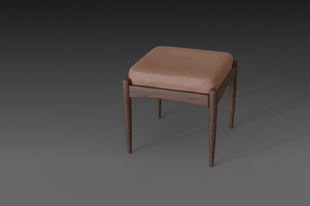 Chair with brown leather pillow