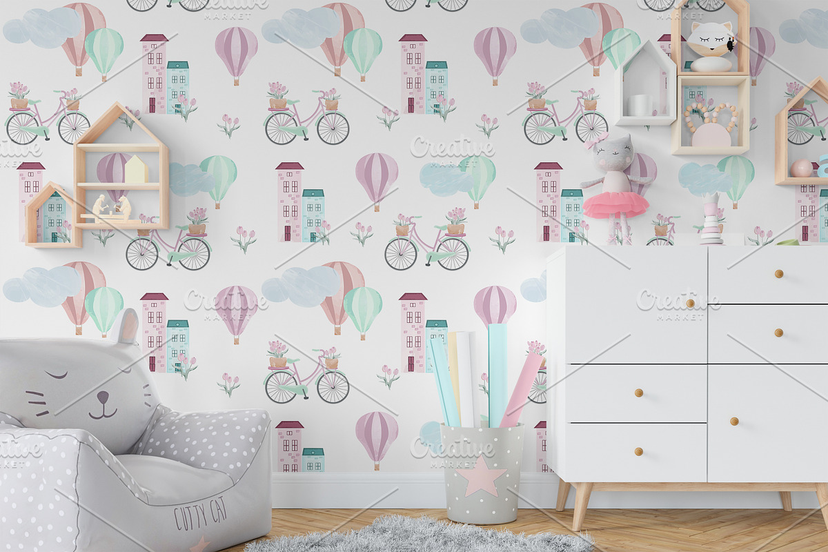 Pink Paris Seamless Patterns, a Pattern Graphic by Oksana Dovhopol Art (Photo 6 of 10)