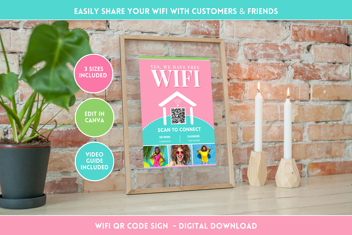 WiFi QR Code Sign - Pastel, a Flyer Template by SunshineStudioBoutique (Photo 10 of 10)