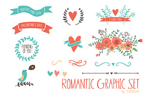 Romantic graphic set
