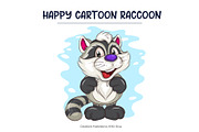 Happy Cartoon Raccoon. T-Shirt, SVG., an Animal Illustration by KENO Mascots (Thumbnail 2 of 3)
