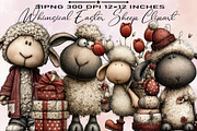 Whimsical Easter Sheep Clipart Bundl, an Illustration by SVGArt (Thumbnail 1 of 7)