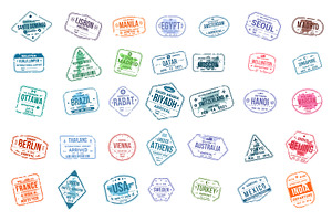 Passport travel stamps, an Illustration by Stock-Smart-Start
