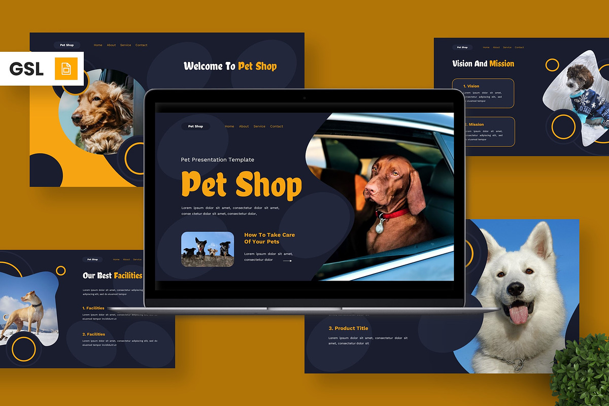 Pet Shop - Pet Google Slide, a Presentation Template by Deepslide Studio (Photo 1 of 6)