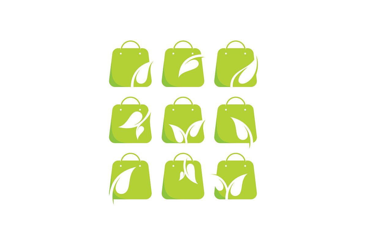 Green Leaf Shopping Bag Vector Logo, an Object Graphic by majesticlogo (Photo 1 of 3)
