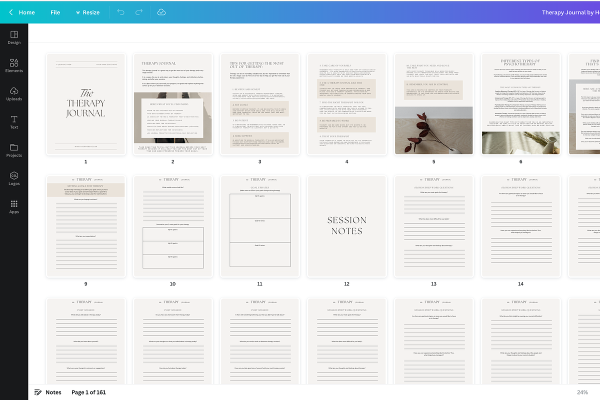 Therapy Journal Canva Template, a Presentation Template by HelloKarla (Photo 6 of 6)