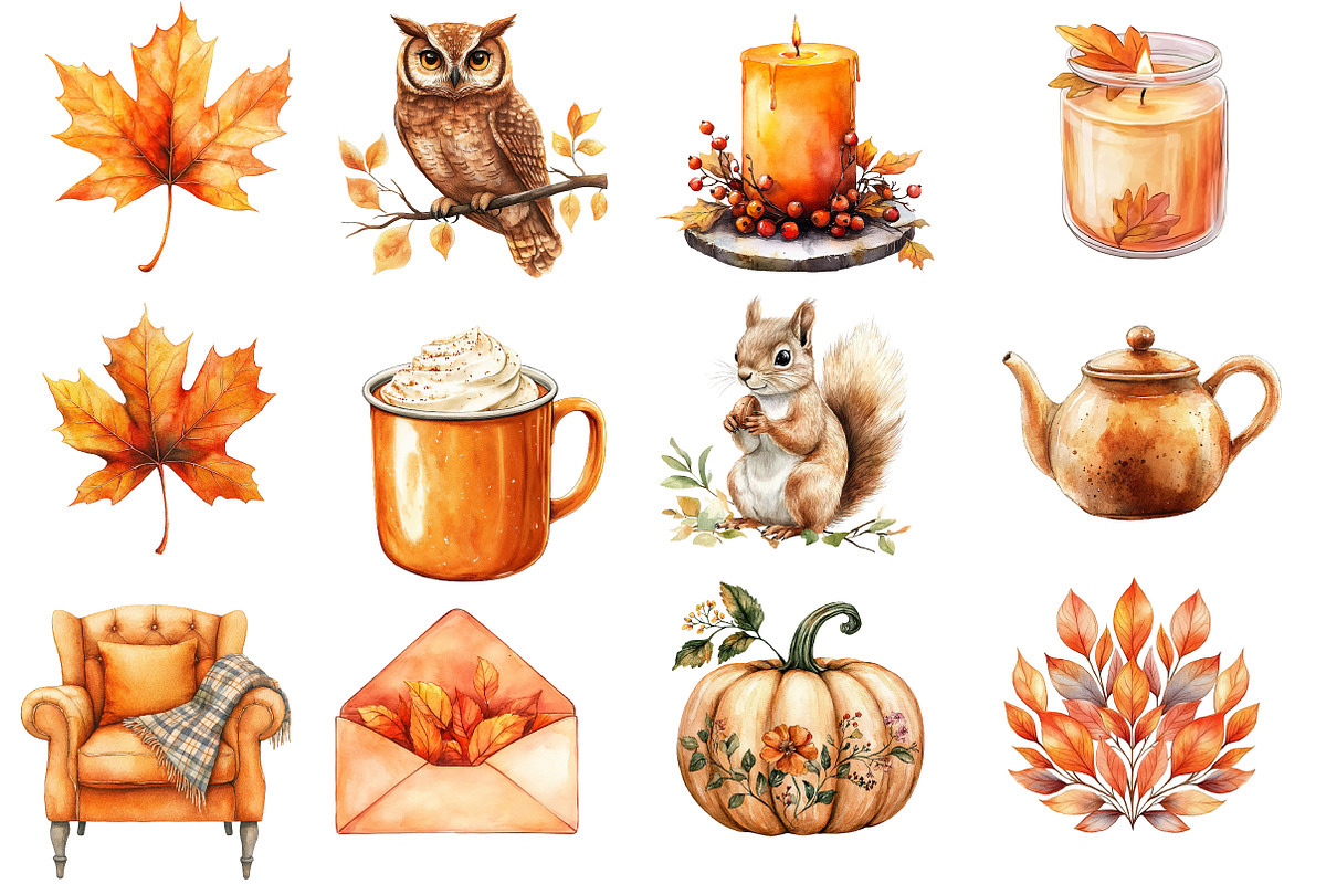 Autumn Aesthetic Elements Clipart, an Illustration by Designworld (Photo 9 of 9)