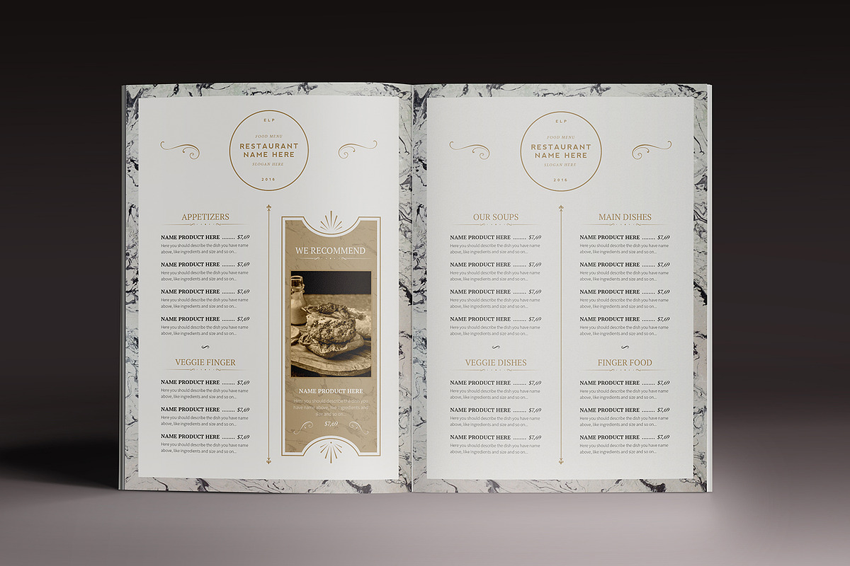 Classy Food Menu 7 Template, a Brochure Template by Luuqas Design (Photo 14 of 16)