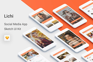 Lichi - Social Media UI Kit Sketch