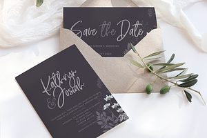 Dark wedding stationery suite