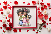 Black Family Clipart Set, a Person Illustration by RobertsArt (Thumbnail 3 of 6)