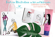 Fashion illustration ink watercolor, a Person Illustration by Winged Graphics (Thumbnail 3 of 5)