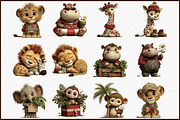 Watercolor Safari Friends Clipart, an Illustration by Sublimation Artist (Thumbnail 3 of 6)