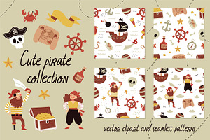 Cute vector pirate collection, a Graphic by My May Art