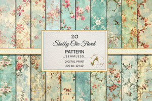 Shabby Chic Floral Grunge Patterns