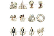 Elegant Watercolor Wedding Clipart, a Decorative Illustration by Nicole Branger Art (Thumbnail 11 of 22)